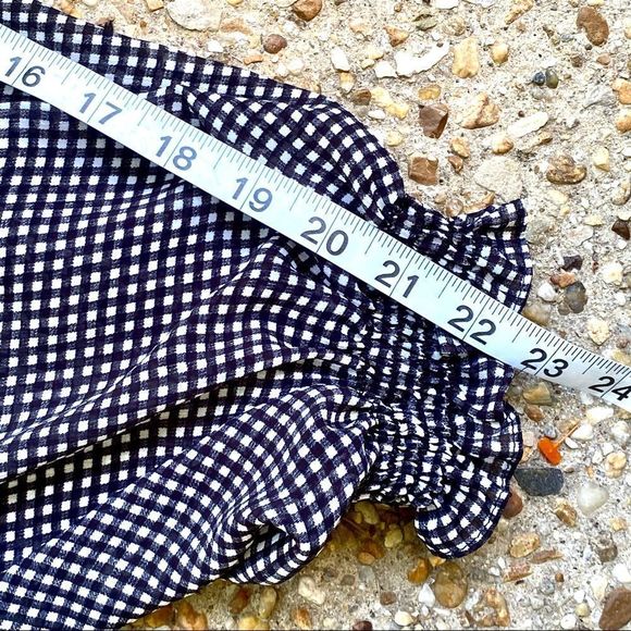 Joseph Ribkoff Black White Checkered Bat Wing Semi Sheer Elastic Wrist Blouse 10 - Picture 6 of 8